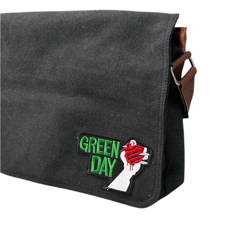 Green Day Black Canvas Messenger Bag Custom Made - Picture 2 of 6